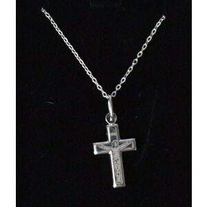 Sterling Silver Chain and Engraved Cross, Gift Boxed