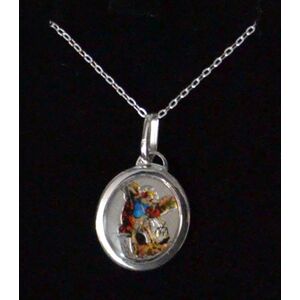 Sterling Silver ST MICHAEL Medal Pendant and Chain, Gift Boxed