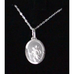 Sterling Silver ST CHRISTOPHER Medal Pendant and Chain Gift Boxed