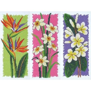 Country Threads BLOOMING BUDDIES Counted Cross Stitch Kit, 3 Designs 12 x 25cm, JJ-103
