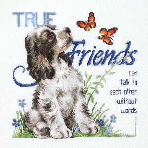 Country Threads TRUE FRIENDS Cross Stitch Kit 24 x 24cm 16ct Aida, JJ-108