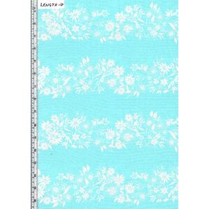 Shimmer &amp; Shine, Shimmery Flower Stripe Turquoise, 110cm Wide Cotton Fabric 0102-0782