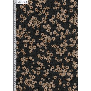 Shimmer &amp; Shine, Shimmery Shadow Flower Black Gold, 110cm Wide Cotton Fabric 0102/1212