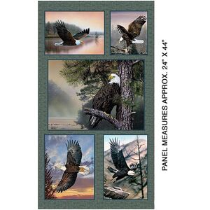 Soaring Heights 0110/8799 Eagles PANEL 100% Cotton Fabric, per 110cm x 60cm Panel