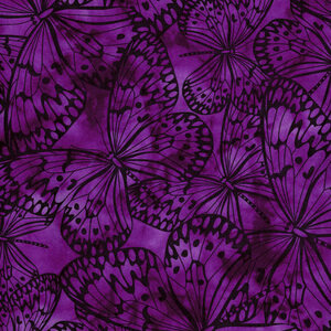 Butterflies (0216) Purple, 112cm Wide Cotton Quilting Fabric 0216L