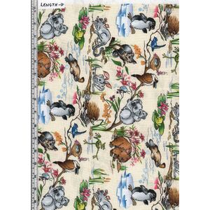 Aussie Nursery Baby Animals Cream 03, 110cm Wide Cotton Fabric 1029/03