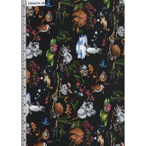 Aussie Nursery Baby Animals Grey, 110cm Wide Cotton Fabric 1029/05