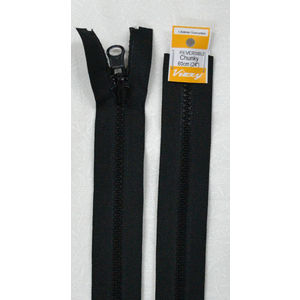 Vizzy Zip Chunky Reversible 60cm (24") Colour #02 BLACK, A Quality Brand Name Zipper
