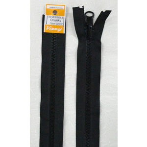 Vizzy Zip Chunky Reversible 75cm (29.5") Colour #02 BLACK, Quality Brand Name Zipper