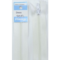 Vizzy Dress Zip, 15cm, Colour 01 White