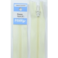 Vizzy Dress Zip, 15cm Colour 05 CREAM, A Quality Brand Name Zipper.