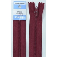 Vizzy Dress Zip, 15cm Colour 108 BURGUNDY, A Quality Brand Name Zipper.