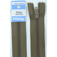 Vizzy Dress Zip, 15cm Colour 12 CHESTNUT, A Quality Brand Name Zipper.