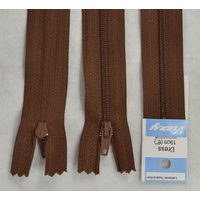 Vizzy Dress Zip, 15cm Colour 13 CHOCOLATE