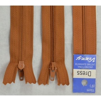 Vizzy Dress Zip, 15cm Colour 16 TERRACOTTA, A Quality Brand Name Zipper.