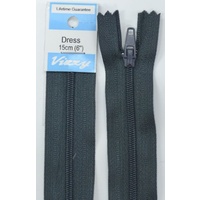 Vizzy Dress Zip, 15cm Colour 63 Charcoal