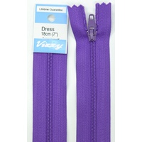 Vizzy Dress Zip, 18cm Colour 109 PURPLE, A Quality Brand Name Zipper