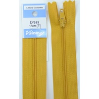 Vizzy Dress Zip, 18cm Colour 113 GOLD, A Quality Brand Name Zipper