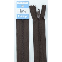 Vizzy Dress Zip, 18cm Colour 14 BROWN, A Quality Brand Name Zipper