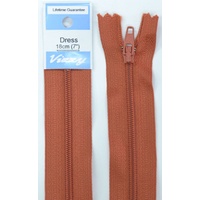 Vizzy Dress Zip, 18cm Colour 15 BRICK