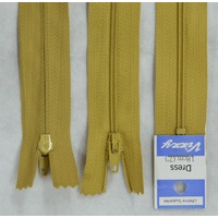 Vizzy Dress Zip, 18cm Colour 18 MUSTARD, A Quality Brand Name Zipper