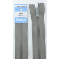 Vizzy Dress Zip, 18cm Colour 61 PEARL GREY