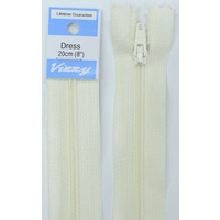 Vizzy Dress Zip, 20cm Colour 05 CREAM