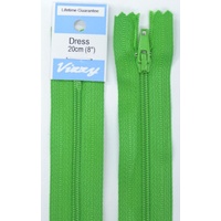 Vizzy Dress Zip, 20cm Colour 111 GRASS GREEN, A Quality Brand Name Zipper