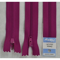 Vizzy Dress Zip, 20cm Colour 123 GARDEN ROSE, A Quality Brand Name Zipper