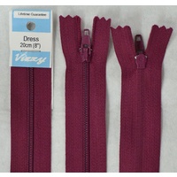 Vizzy Dress Zip, 20cm Colour 34 BURGUNDY