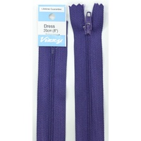 Vizzy Dress Zip, 20cm Colour 38 DEEP PURPLE