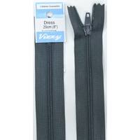 Vizzy Dress Zip, 20cm Colour 63 CHARCOAL