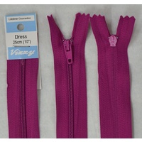 Vizzy Dress Zip, 25cm Colour 123 GARDEN ROSE, A Quality Brand Name Zipper
