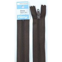 Vizzy Dress Zip, 25cm Colour 14 BROWN