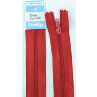 Vizzy Dress Zip, 25cm Colour 32 DARK RED