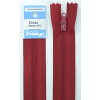 Vizzy Dress Zip, 25cm Colour 33 WINE