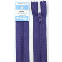 Vizzy Dress Zip, 25cm Colour 38 DEEP PURPLE