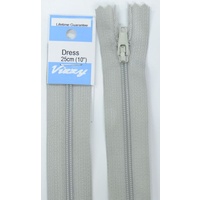 Vizzy Dress Zip, 25cm Colour 60 SILVER GREY