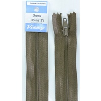 Vizzy Dress Zip, 30cm Colour 12 CHESTNUT, A Quality Brand Name Zipper