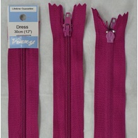 Vizzy Dress Zip, 30cm Colour 123 GARDEN ROSE, A Quality Brand Name Zipper