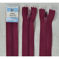 Vizzy Dress Zip, 30cm Colour 34 BURGUNDY