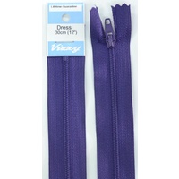 Vizzy Dress Zip, 30cm Colour 38 DEEP PURPLE