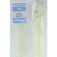 Vizzy Dress Zip, 40cm Colour 05 CREAM, A Quality Brand Name Zipper