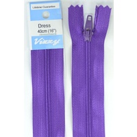 Vizzy Dress Zip, 40cm Colour 109 PURPLE, A Quality Brand Name Zipper