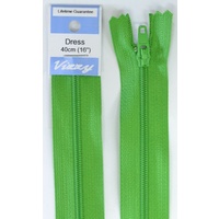 Vizzy Dress Zip, 40cm Colour 111 GRASS GREEN, A Quality Brand Name Zipper