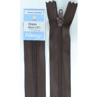 Vizzy Dress Zip, 40cm Colour 14 BROWN, A Quality Brand Name Zipper