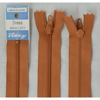 Vizzy Dress Zip, 40cm Colour 16 TERRA COTTA, A Quality Brand Name Zipper