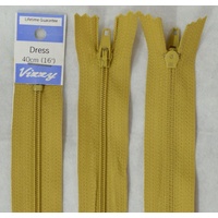 Vizzy Dress Zip, 40cm Colour 18 MUSTARD, A Quality Brand Name Zipper