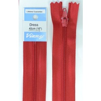 Vizzy Dress Zip, 40cm Colour 32 DARK RED