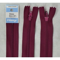 Vizzy Dress Zip, 40cm Colour 34 BURGUNDY